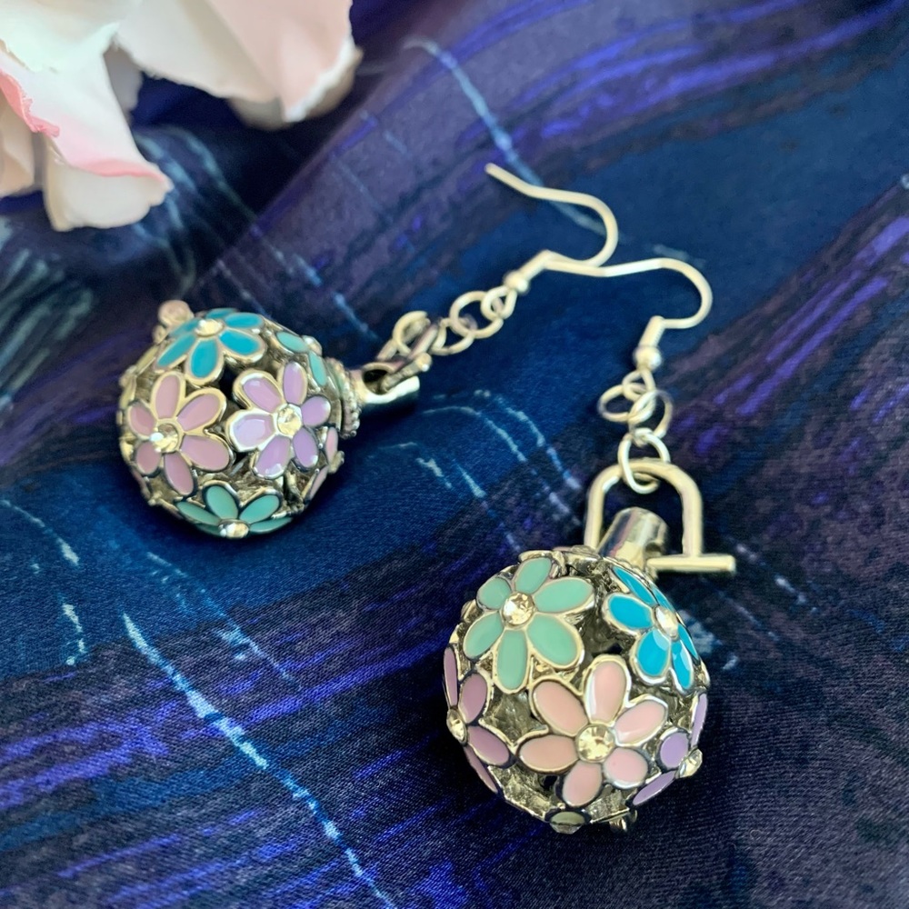 pastel floral earrings